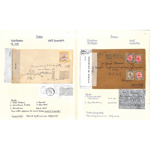 1458 - WW2 - Censorship. 1939-45 Covers from Sudan (36), or to Sudan (13), all censored, also six airgraphs... 