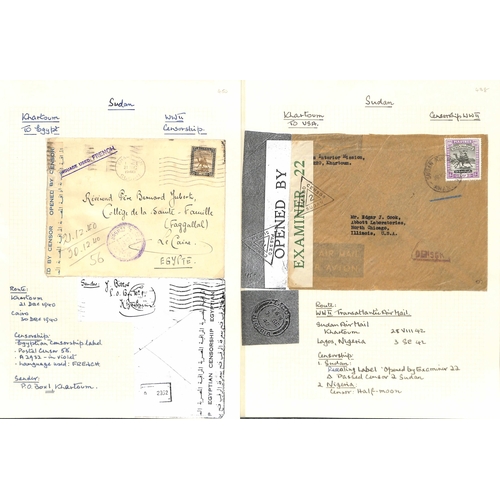 1458 - WW2 - Censorship. 1939-45 Covers from Sudan (36), or to Sudan (13), all censored, also six airgraphs... 