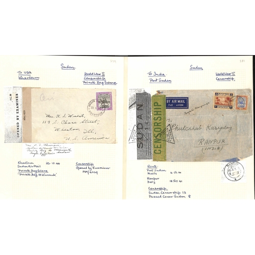 1458 - WW2 - Censorship. 1939-45 Covers from Sudan (36), or to Sudan (13), all censored, also six airgraphs... 