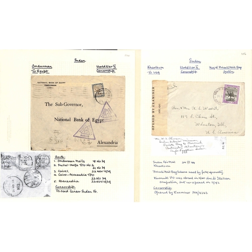 1458 - WW2 - Censorship. 1939-45 Covers from Sudan (36), or to Sudan (13), all censored, also six airgraphs... 