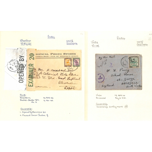 1458 - WW2 - Censorship. 1939-45 Covers from Sudan (36), or to Sudan (13), all censored, also six airgraphs... 