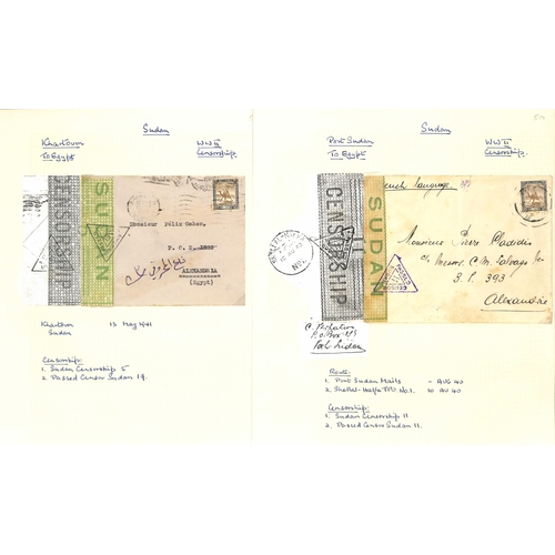 1458 - WW2 - Censorship. 1939-45 Covers from Sudan (36), or to Sudan (13), all censored, also six airgraphs... 