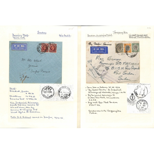 1460 - Air Mails. 1929-38 Covers sent by air from or within Sudan (41), or to Sudan (15), most commercial, ... 