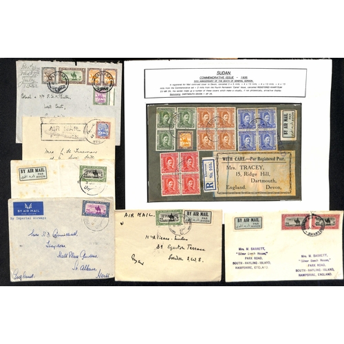 1460 - Air Mails. 1929-38 Covers sent by air from or within Sudan (41), or to Sudan (15), most commercial, ... 