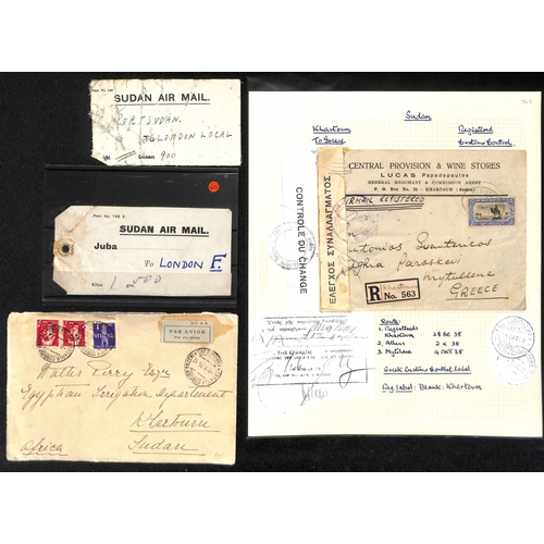 1460 - Air Mails. 1929-38 Covers sent by air from or within Sudan (41), or to Sudan (15), most commercial, ... 