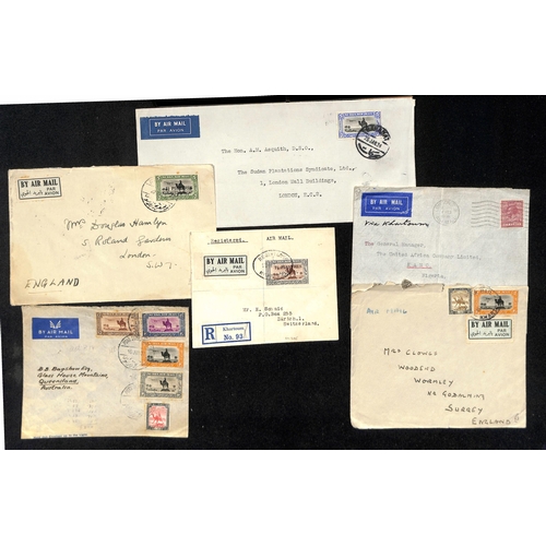 1460 - Air Mails. 1929-38 Covers sent by air from or within Sudan (41), or to Sudan (15), most commercial, ... 