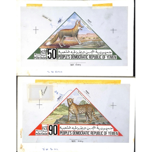 1553 - 1981 Mammals set of three, original artists essays of the three issued designs depicting a desert fo... 