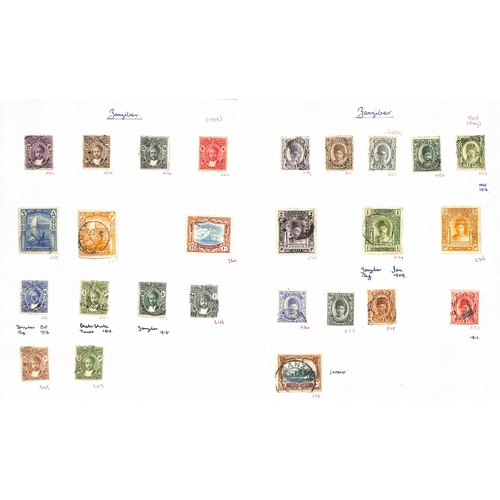 1554 - 1875-1967 Used collection on pages including India used in Zanzibar (37 + 2 pieces), France used in ... 