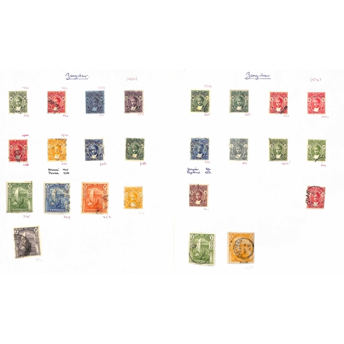 1554 - 1875-1967 Used collection on pages including India used in Zanzibar (37 + 2 pieces), France used in ... 