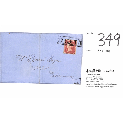 349 - Tyree. 1859 Entire letter to Tobermory, a 1d red cancelled by 