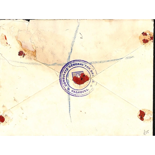 1155 - 1929 (Nov 6) Registered cover from the Greek Consulate General in Calcutta to London bearing the Air... 