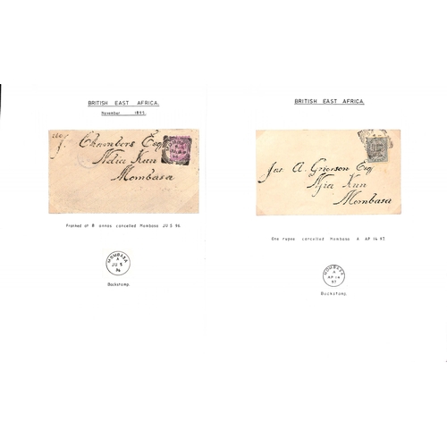 1220 - 1896-97 Covers posted within Mombasa, all bearing 1895-96 India overprint issue, one cover franked 2... 