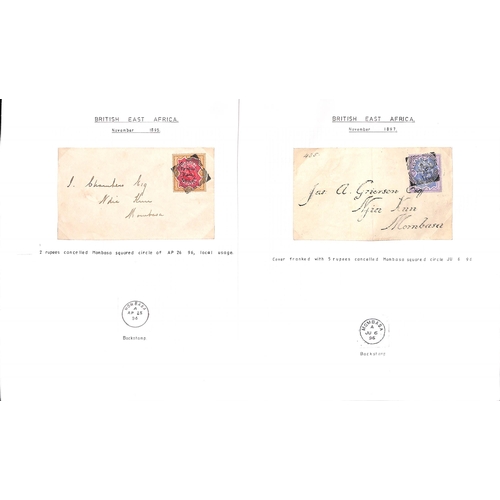 1220 - 1896-97 Covers posted within Mombasa, all bearing 1895-96 India overprint issue, one cover franked 2... 