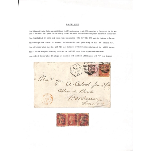 131 - 1850-79 Line Engraved covers and wrappers addressed abroad, various unusual rates including 1d print... 