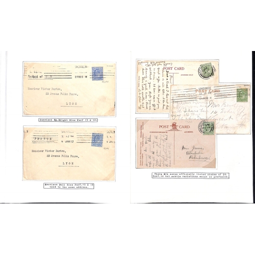 135 - 1902-11 Covers and cards bearing KEVII stamps including scarce 1½d rate registered Notice of Ob... 