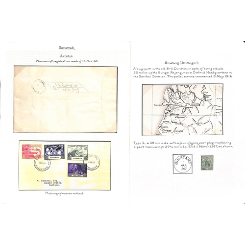 1370 - 1928-49 Covers and cards with cancellations of Binatang (3), Bintulu (7), Saratok (3) or Serian (4),... 