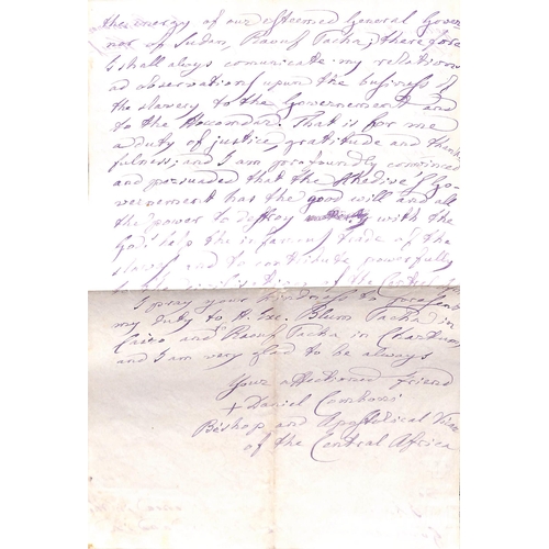 1429 - 1881 (May 5) Six page letter written and signed by Mons. Daniel Comboni, Bishop and Apostolical Vica... 