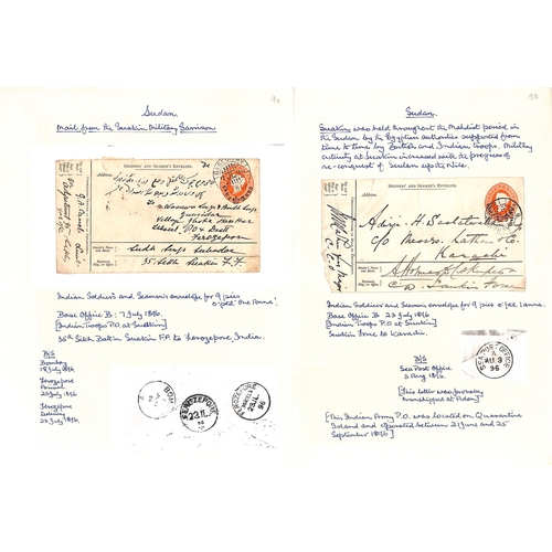 1433 - 1896 Campaign. 1896 (July) India 1a Soldiers & Seamen's Envelopes from Souakin to India with 