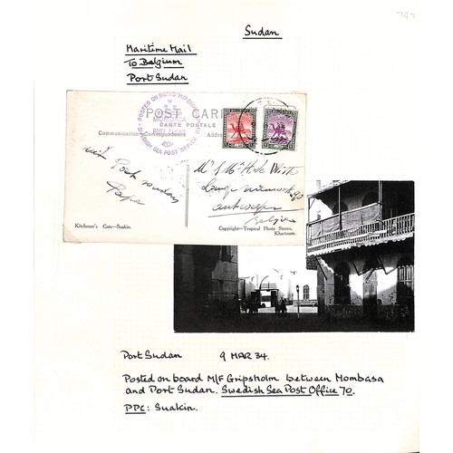 1441 - 1899-1946 Covers and cards to or from Sudan including 1899 cover from Cairo to Omdurman with Wadi Ha... 