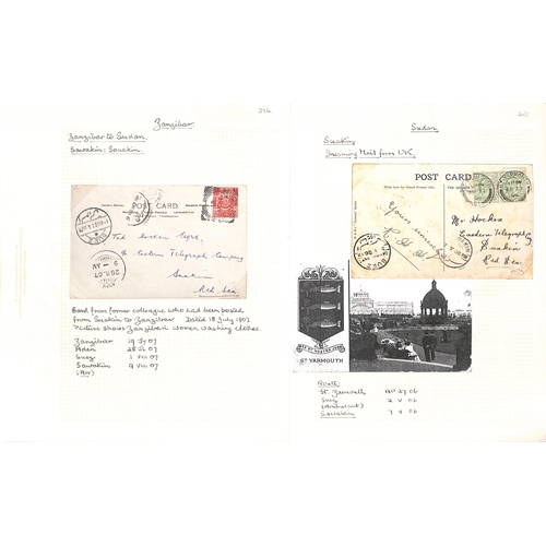 1443 - 1901-12 Picture postcards from (12) or to (8) Sudan including 1904 stampless card to Italy from an I... 