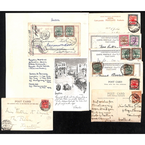 1443 - 1901-12 Picture postcards from (12) or to (8) Sudan including 1904 stampless card to Italy from an I... 