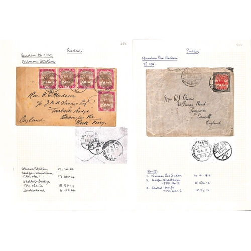 1445 - 1903-15 Covers and cards, cancels comprising 1903 Shendi on much redirected cover with twelve backst... 