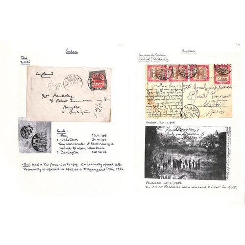 1445 - 1903-15 Covers and cards, cancels comprising 1903 Shendi on much redirected cover with twelve backst... 