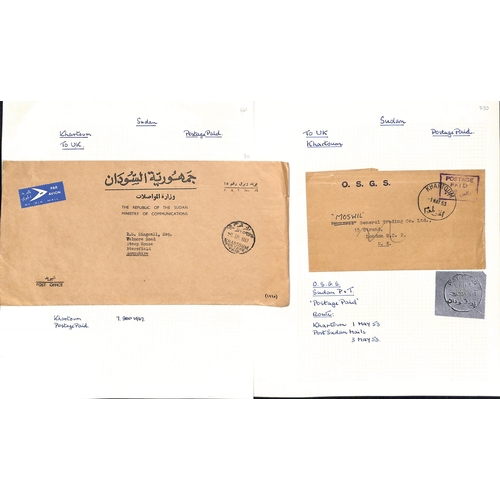 1453 - Official Mail. c.1916-2000 Stampless Official covers, various Postage Paid handstamps including WW1 ... 