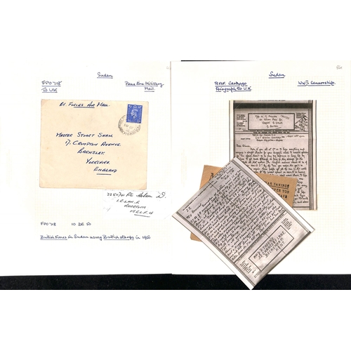 1456 - WW2 - Forces Mail. 1939-45 Covers with civil P.O cancels but forces censor cachets (8, one with Orde... 