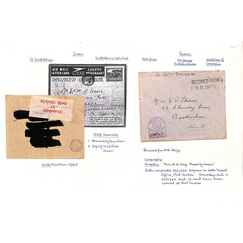 1456 - WW2 - Forces Mail. 1939-45 Covers with civil P.O cancels but forces censor cachets (8, one with Orde... 