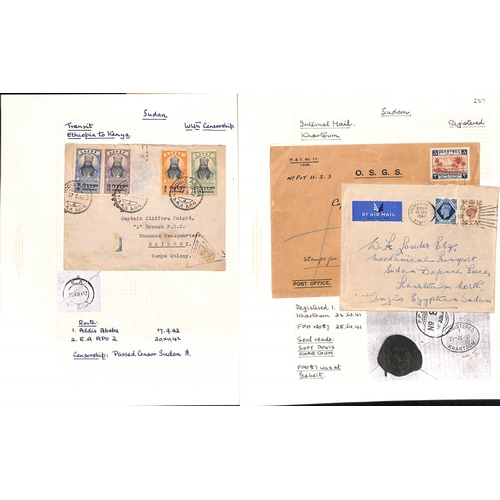 1456 - WW2 - Forces Mail. 1939-45 Covers with civil P.O cancels but forces censor cachets (8, one with Orde... 