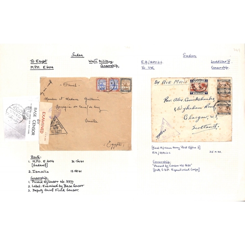 1456 - WW2 - Forces Mail. 1939-45 Covers with civil P.O cancels but forces censor cachets (8, one with Orde... 