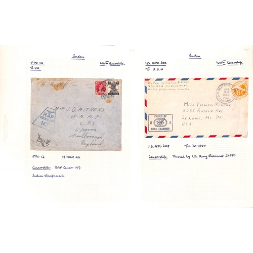 1456 - WW2 - Forces Mail. 1939-45 Covers with civil P.O cancels but forces censor cachets (8, one with Orde... 