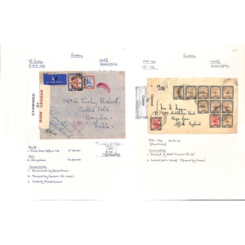 1456 - WW2 - Forces Mail. 1939-45 Covers with civil P.O cancels but forces censor cachets (8, one with Orde... 