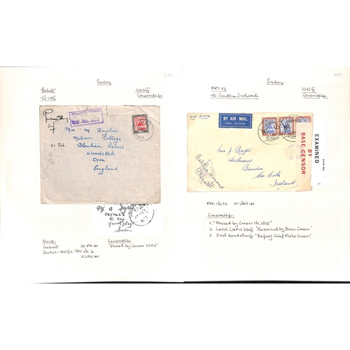 1456 - WW2 - Forces Mail. 1939-45 Covers with civil P.O cancels but forces censor cachets (8, one with Orde... 