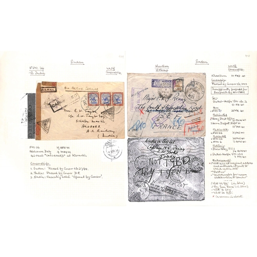 1456 - WW2 - Forces Mail. 1939-45 Covers with civil P.O cancels but forces censor cachets (8, one with Orde... 