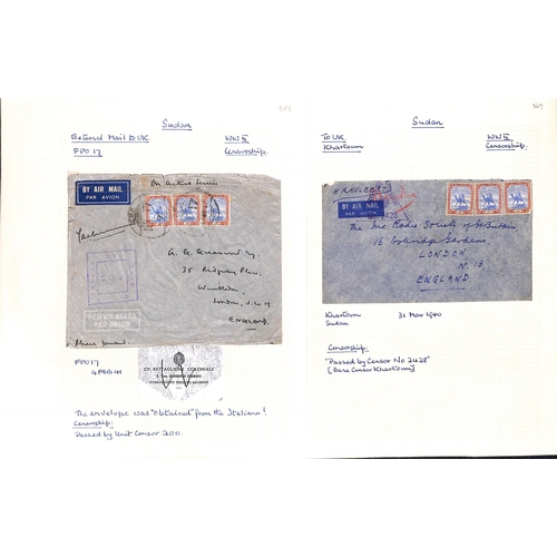 1456 - WW2 - Forces Mail. 1939-45 Covers with civil P.O cancels but forces censor cachets (8, one with Orde... 