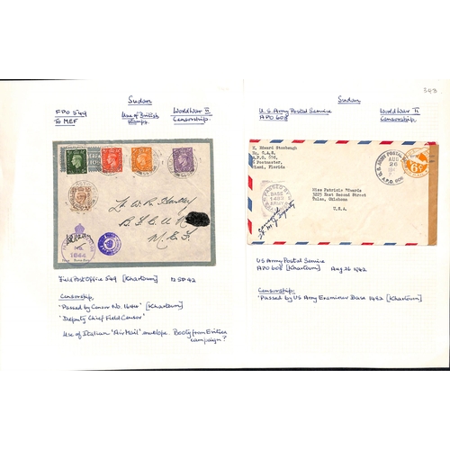 1456 - WW2 - Forces Mail. 1939-45 Covers with civil P.O cancels but forces censor cachets (8, one with Orde... 