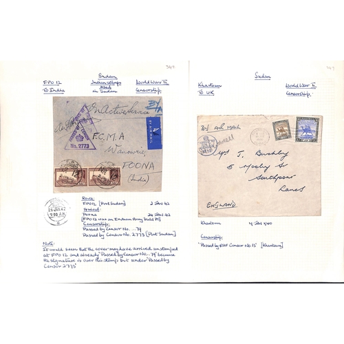 1456 - WW2 - Forces Mail. 1939-45 Covers with civil P.O cancels but forces censor cachets (8, one with Orde... 