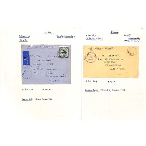 1456 - WW2 - Forces Mail. 1939-45 Covers with civil P.O cancels but forces censor cachets (8, one with Orde... 