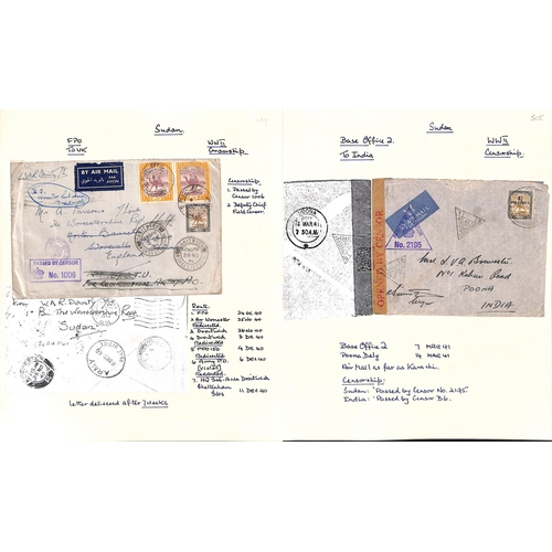 1456 - WW2 - Forces Mail. 1939-45 Covers with civil P.O cancels but forces censor cachets (8, one with Orde... 