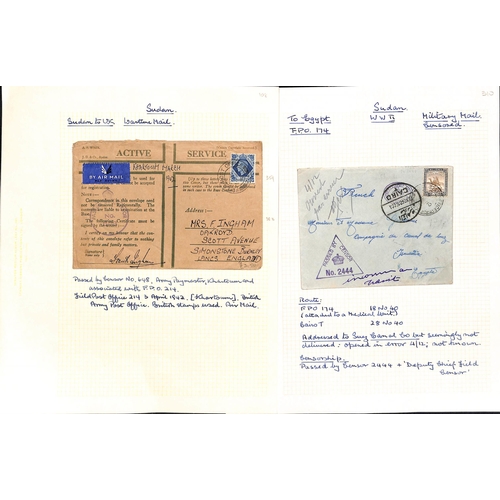 1456 - WW2 - Forces Mail. 1939-45 Covers with civil P.O cancels but forces censor cachets (8, one with Orde... 