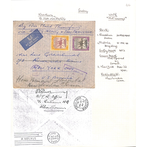 1459 - WW2 - Air Mails. 1941-45 Covers to USA or G.B, comprising 1941 cover to USA 