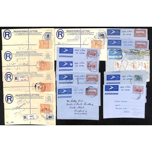 1462 - Postal Stationery. 1899-1984 Envelopes (32), lettersheets (2), postcards (9), registration envelopes... 