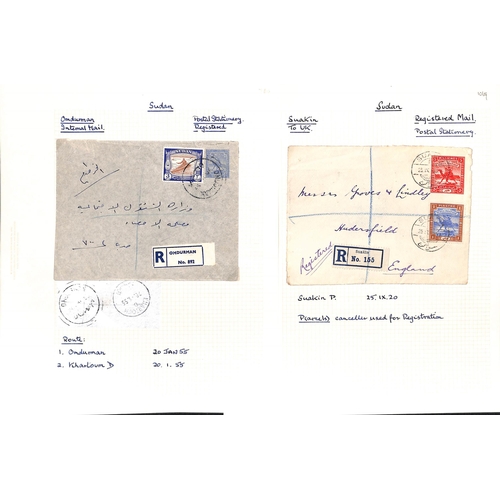 1462 - Postal Stationery. 1899-1984 Envelopes (32), lettersheets (2), postcards (9), registration envelopes... 