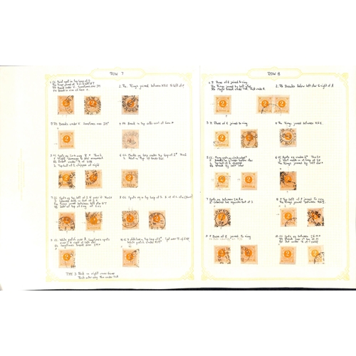 1484 - 1886 Perf 13 Ring type with posthorn on reverse, 2ore plate reconstruction on pages with all identif... 