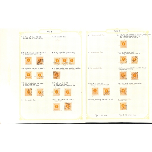 1484 - 1886 Perf 13 Ring type with posthorn on reverse, 2ore plate reconstruction on pages with all identif... 