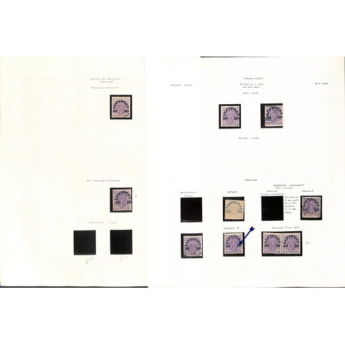 1488 - Air Post. 1920 Luftpost surcharges, study on pages comprising 10ore mint (4) and used (6), 20ore min... 