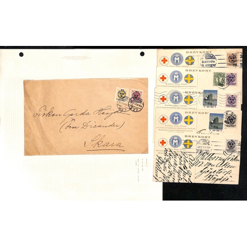 1491 - Landstorm Stamps. 1917-19 Covers (11) and postcards (11) bearing Landstorm I stamps (17), Landstorm ... 