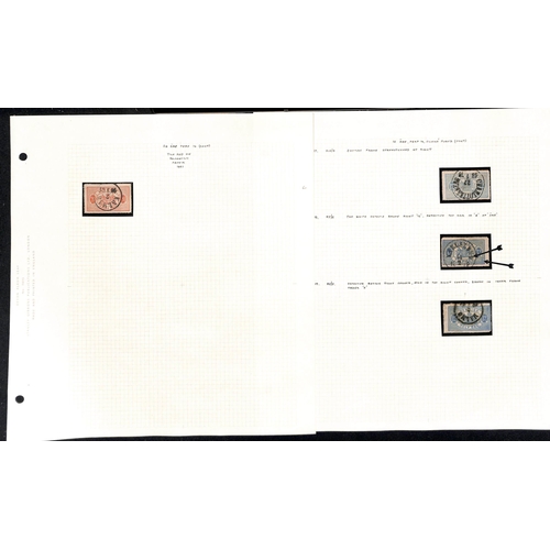 1492 - Officials. 1874-77 Perf 14 Issue, study of the various shades and plate varieties on pages comprisin... 